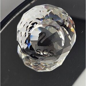 Swarovski Collectors Society (SCS) Swan Paperweight Black Swan Logo Prism Orb